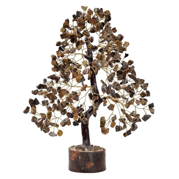 NEW| Tiger Eye Gemstone Tree Of Life Decor - Picture 1 of 3
